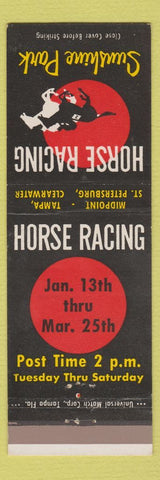 Matchbook Cover - Horse Racing Sunshine Park Tampa St Petersburg FL