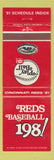 Matchbook Cover - 1981 Reds Baseball Cincinnati