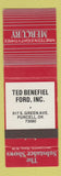 Matchbook Cover - 1983 Mercury Ted Benefiel Ford Purcell OK