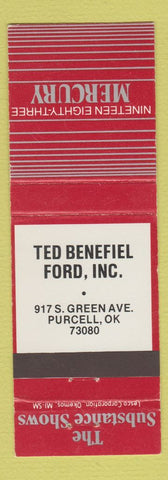 Matchbook Cover - 1983 Mercury Ted Benefiel Ford Purcell OK