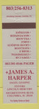 Matchbook Cover - James Harper Lincoln Mercury Stivers Columbia SC