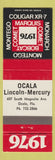 Matchbook Cover - 1976 Lincoln Mercury Ocala FL