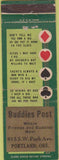 Matchbook Cover - Buddies Post Portland OR