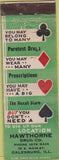 Matchbook Cover - Hawthorne Drug Co Galesburg IL