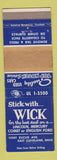 Matchbook Cover - Wick Lincoln Mercury Ford East Cleveland OH WEAR