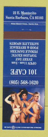 Matchbook Cover - 101 Cafe Santa Barbara CA Strip Club