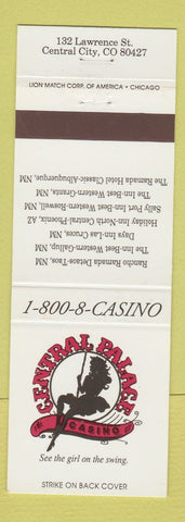Matchbook Cover - Central Palace Casino Central City Colorado girlie