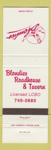Matchbook Cover - Blondies Roadhouse Tavern girlie