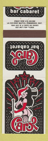 Matchbook Cover - Carol Bar Cabaret girlie Sainte Foy QC