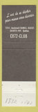 Matchbook Cover - Carol Bar Cabaret girlie Sainte Foy QC
