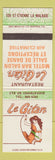 Matchbook Cover - Restaurant Le Gitan Motel girlie QC