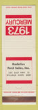 Matchbook Cover - 1973 Mercury Rodelius Willmar MN