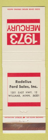 Matchbook Cover - 1973 Mercury Rodelius Willmar MN