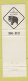 Matchbook Cover - Outback Downunder No Wombats