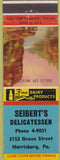 Matchbook Cover - Seibert's Deli Harrisburg PA