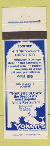 Matchbook Cover - Yoken's Restaurant Portsmouth NH
