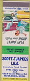 Matchbook Cover - Scott Tjapkes IGA Grocery Muskegon MI