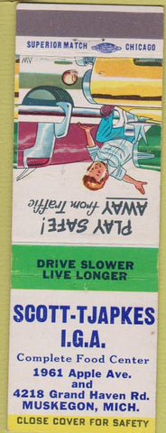 Matchbook Cover - Scott Tjapkes IGA Grocery Muskegon MI