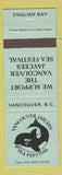 Matchbook Cover - Vancouver Jaycees Sea Festival BC Whale