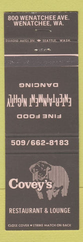Matchbook Cover - Covey's Restaurant Lounge Wenatchee WA