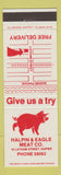 Matchbook Cover - Helpin & Eagle Meat Napier New Zealand