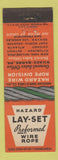Matchbook Cover - Hazard Lay Set Wire Rope Wilkes Barre PA