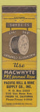 Matchbook Cover - Macwhyte Wire Rope Pacific Mill Fresno CA 1949 WORN