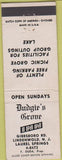 Matchbook Cover - Dudgie's Grove Inn Lindenwold NJ girlie back
