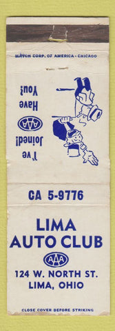 Matchbook Cover - Lima Auto Club AAA Lima OH WEAR