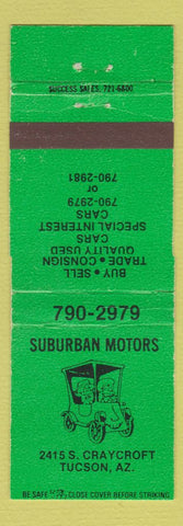 Matchbook Cover - Suburban Motors Tuscon AZ