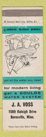 Matchbook Cover - JA Voss Gould Water Systems Burnsville MN