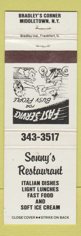 Matchbook Cover - Sonny's Restauant Middletown NY
