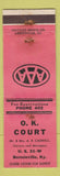 Matchbook Cover - OK Court Motel Bonnieville KY WORN