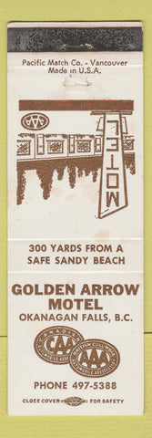 Matchbook Cover - Golden Arrow Motel Okanagan Falls BC WEAR