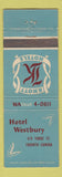 Matchbook Cover - Hotel Westbury Toronto ON Knott WEAR