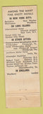 Matchbook Cover - Hotel Westbury Toronto ON Knott WEAR