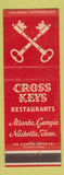 Matchbook Cover - Cross Keys Restaurant Atlanta GA Nashville TN
