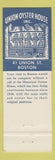 Matchbook Cover - Union Oyster House Boston MA