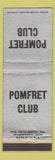 Matchbook Cover - Pomfret Club