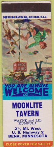 Matchbook Cover - Moonlite Tavern Bena MN