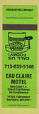 Matchbook Cover - Eau Claire Motel WI