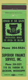 Matchbook Cover - Superior Finance Service Jackson MS