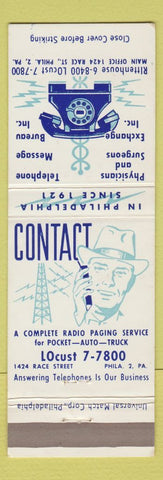 Matchbook Cover - Telephone Message Bureau Answering Service Philadelphia PA