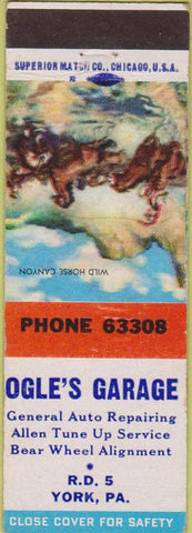 Matchbook Cover - Ogle's Garage York PA