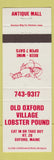 Matchbook Cover - Old Oxford Village Lobster Pound Oxford ME