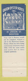 Matchbook Cover - Union Oyster House Boston MA lobster WEAR