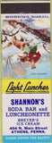 Matchbook Cover - Shannon's Soda Bar Breyer's Ice Cream Athens PA