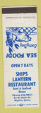 Matchbook Cover - Ships Lantern Restaurant Mystic CT