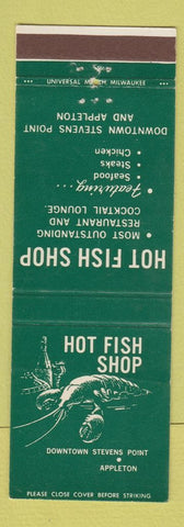 Matchbook Cover - Hot Fish Shop Stevens Point Appleton WI