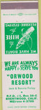 Matchbook Cover - Orwood Resort Brentwood CA